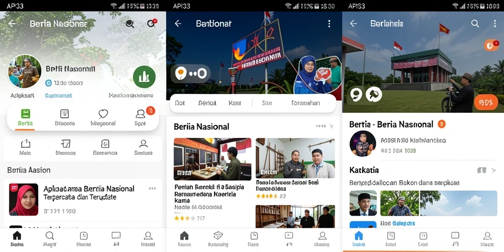 Tampilan antarmuka aplikasi API33 yang menarik dan informatif.