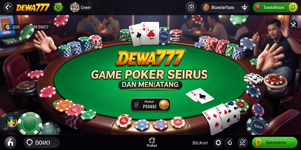 Screenshot DEWA777 menampilkan antarmuka permainan Poker yang menarik dan interaktif.