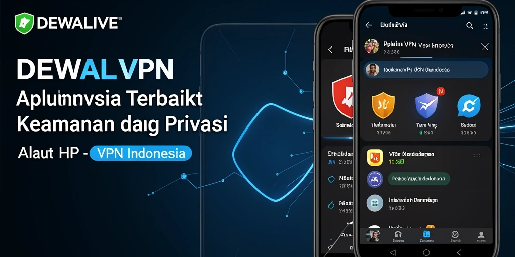 Tampilan antarmuka intuitif DEWALIVE untuk penggunaan VPN