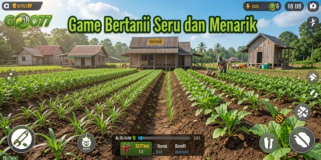 Screenshot utama GOTO77 menampilkan antarmuka permainan bertani yang menarik.