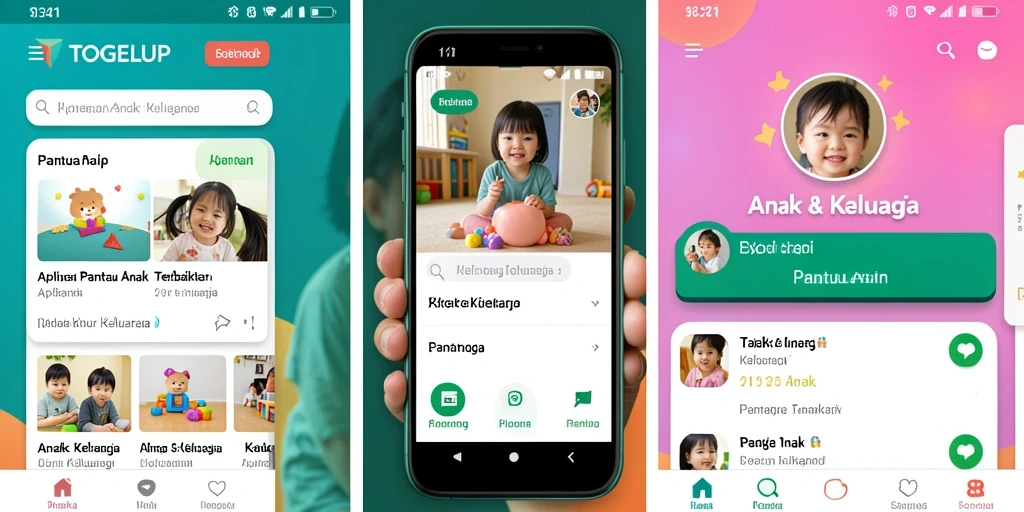 Tampilan antarmuka aplikasi TOGELUP yang ramah pengguna untuk Pantau Anak.
