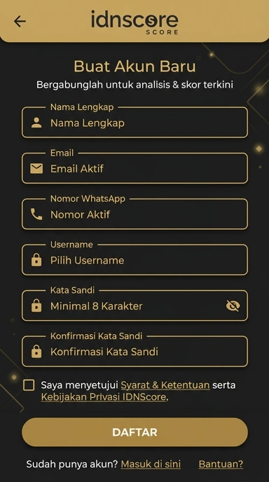 Panduan Registrasi Akun idnscore untuk Pengguna Android